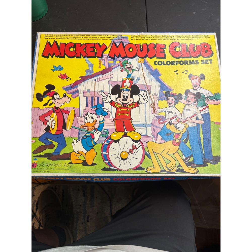 Vintage Mickey Mouse Club Colorforms Set Complete Original Box Playboard Disney
